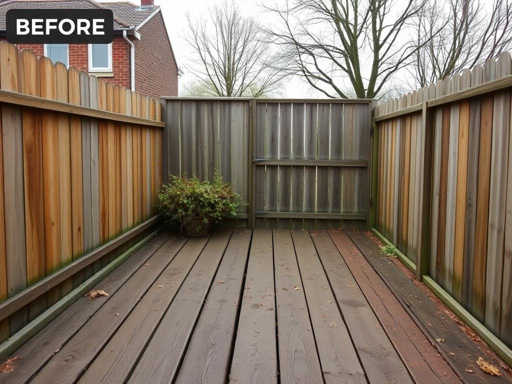 Composite Decking & Fencing before